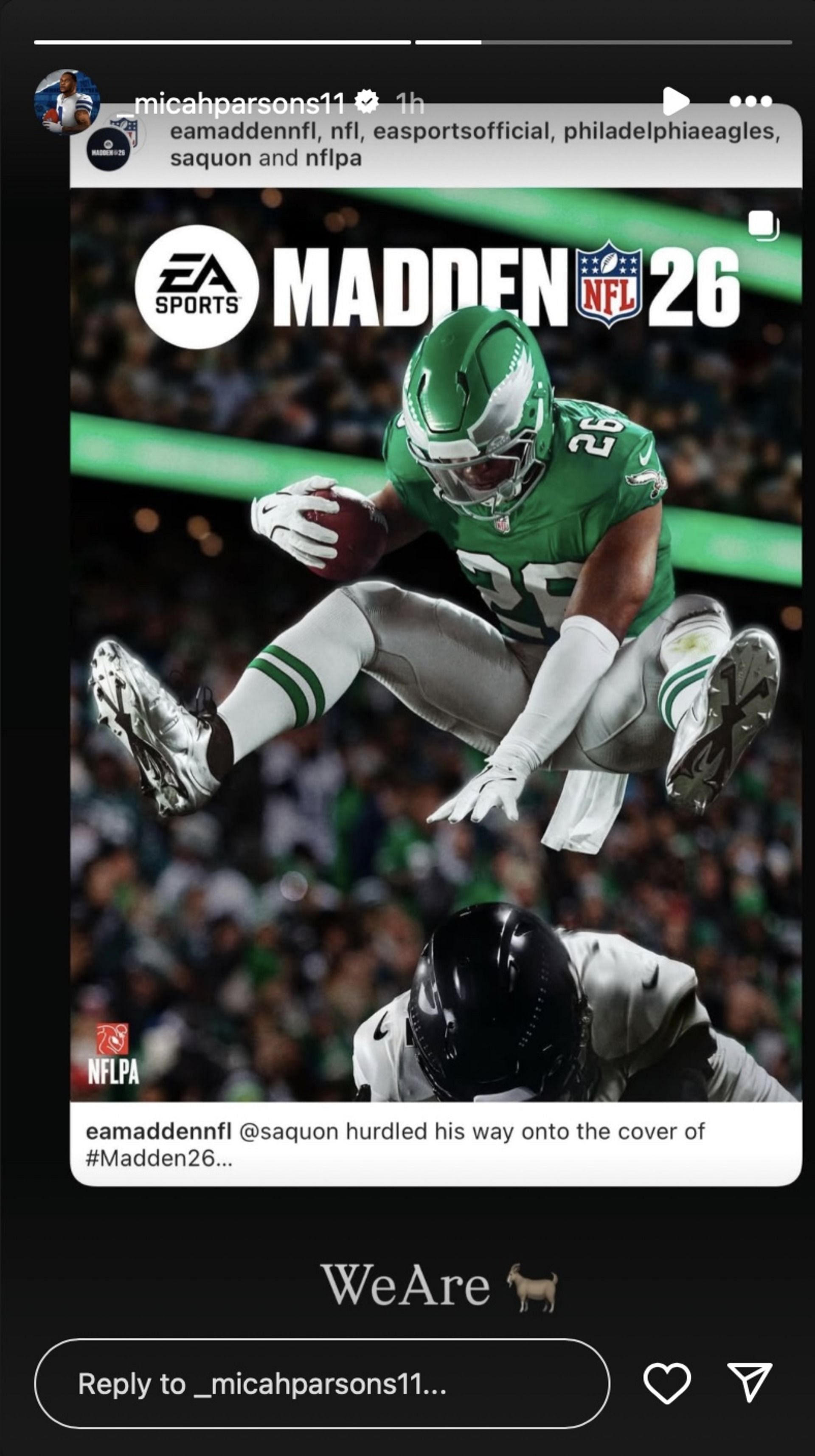 Micah Parsons' Instagram Story